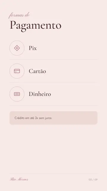 Página de formas de pagamento